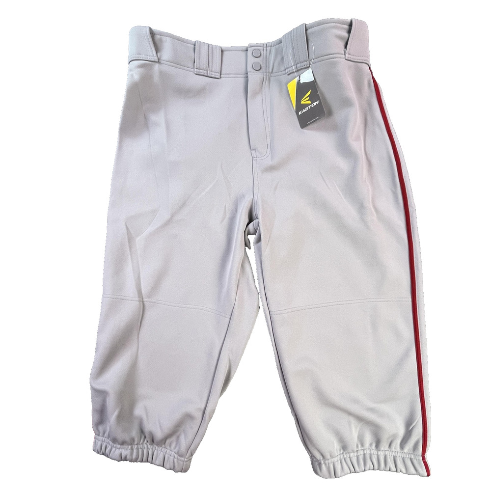 Easton Pro+ Knicker Piped Baseball Pants Gray/Red Men’s XXL A161105 NEW